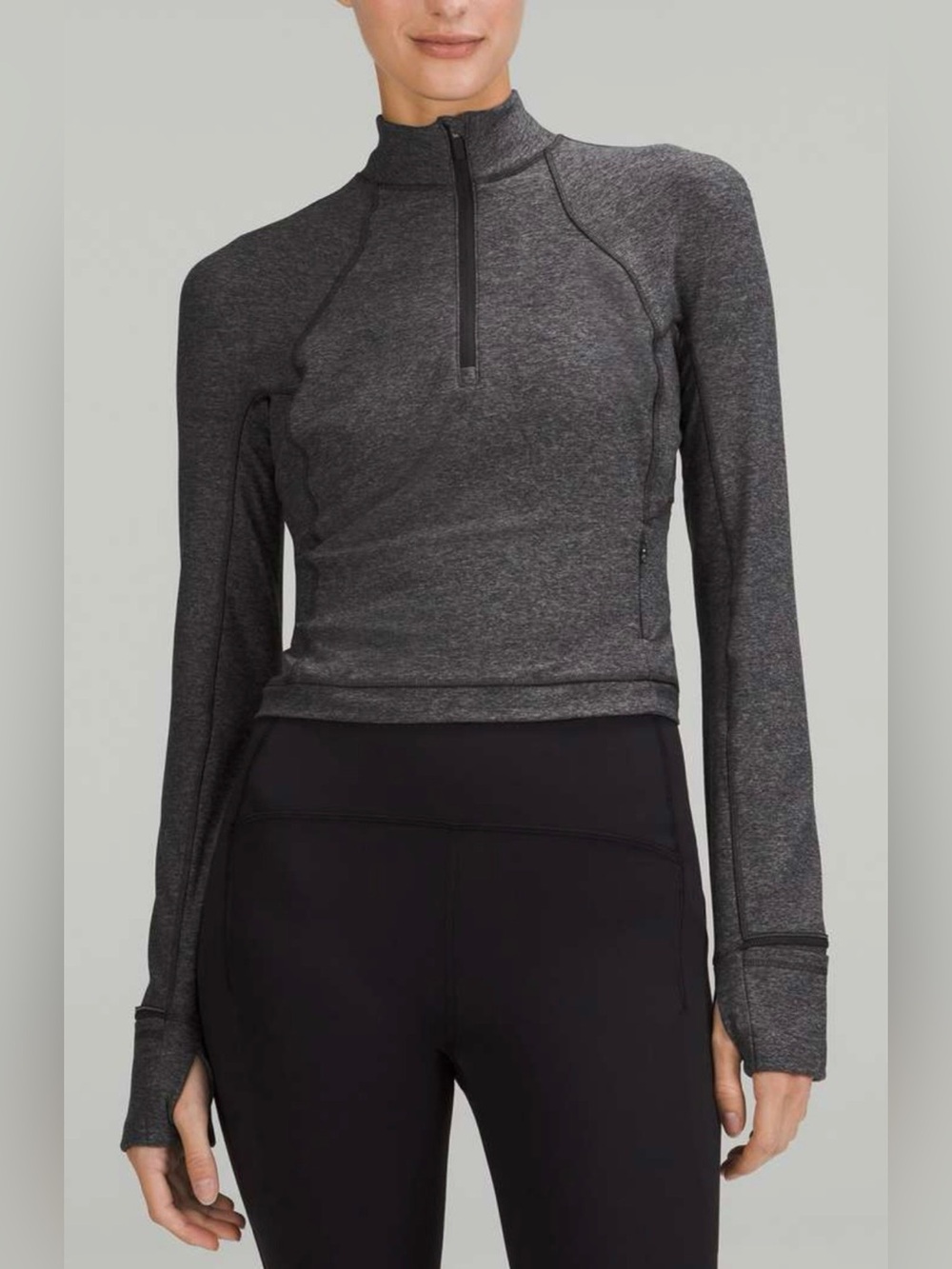 Lululemon Its Rulu Run Cropped Half Zip Top